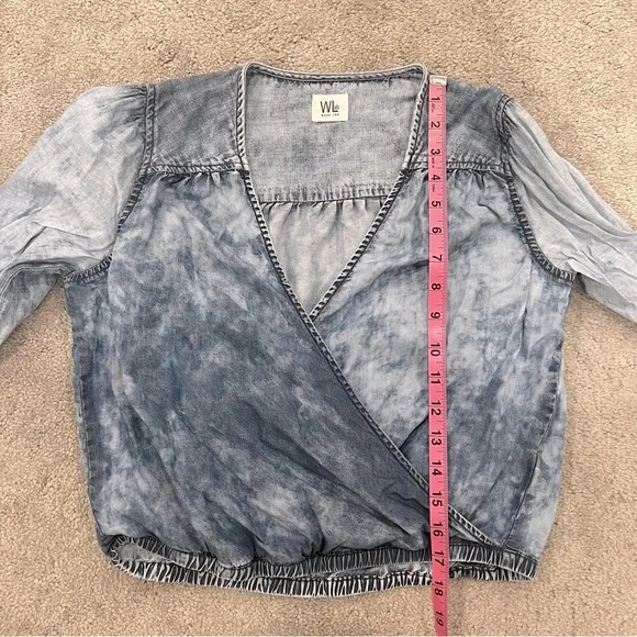 Wash Lab Denim Cross-Front Shirt Women’s Sz S - Picture 9 of 10